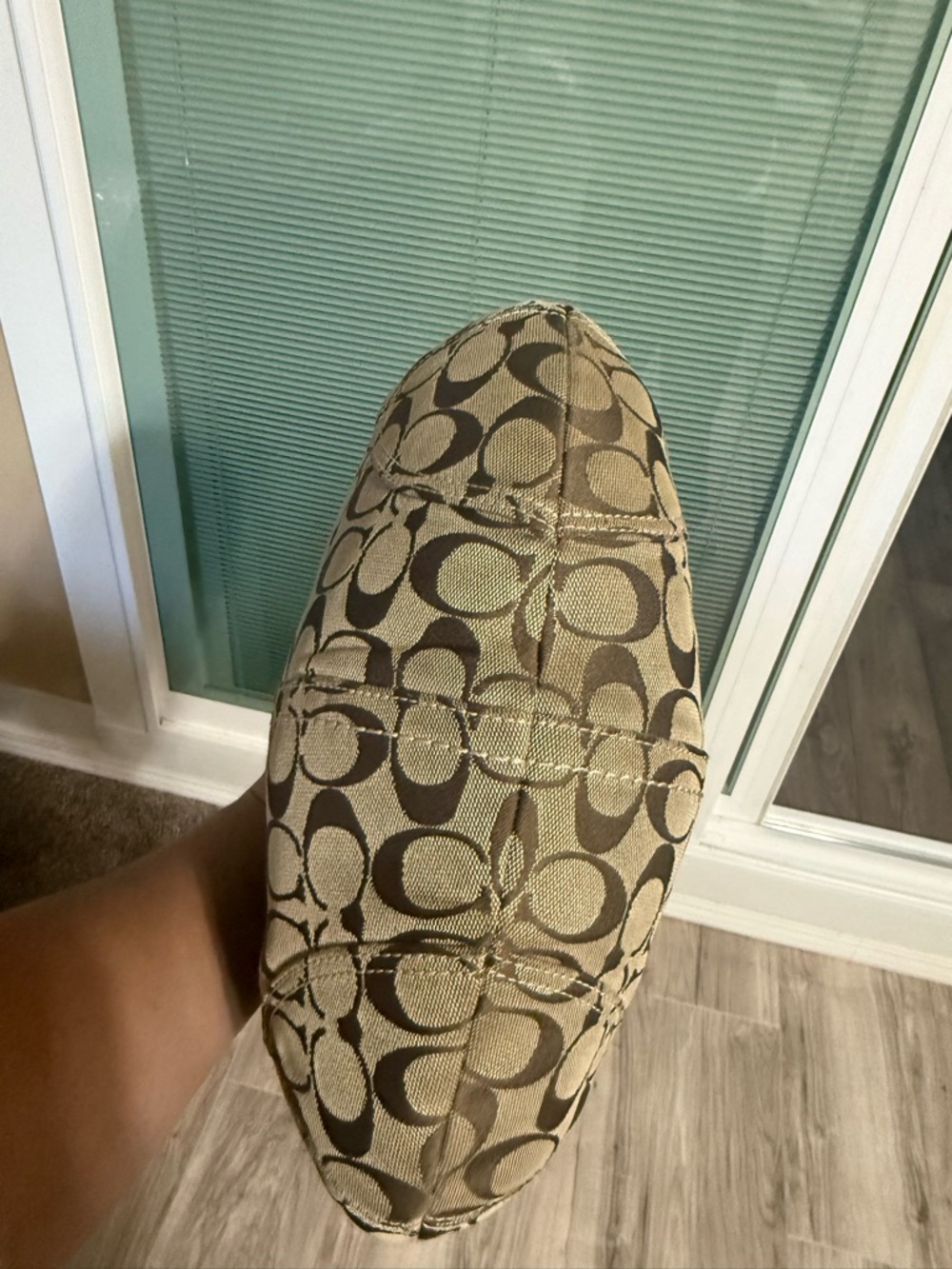 Coach Signature Canvas Hobo Bag in Khaki/Chestnut - Picture 7 of 9